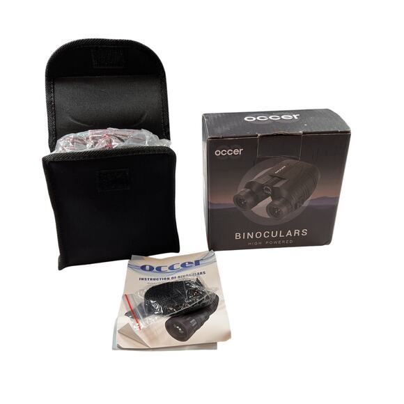 Open Box - New - Occer 12x25 Compact Low Light Vision Binoculars - Black - Picture 1 of 14